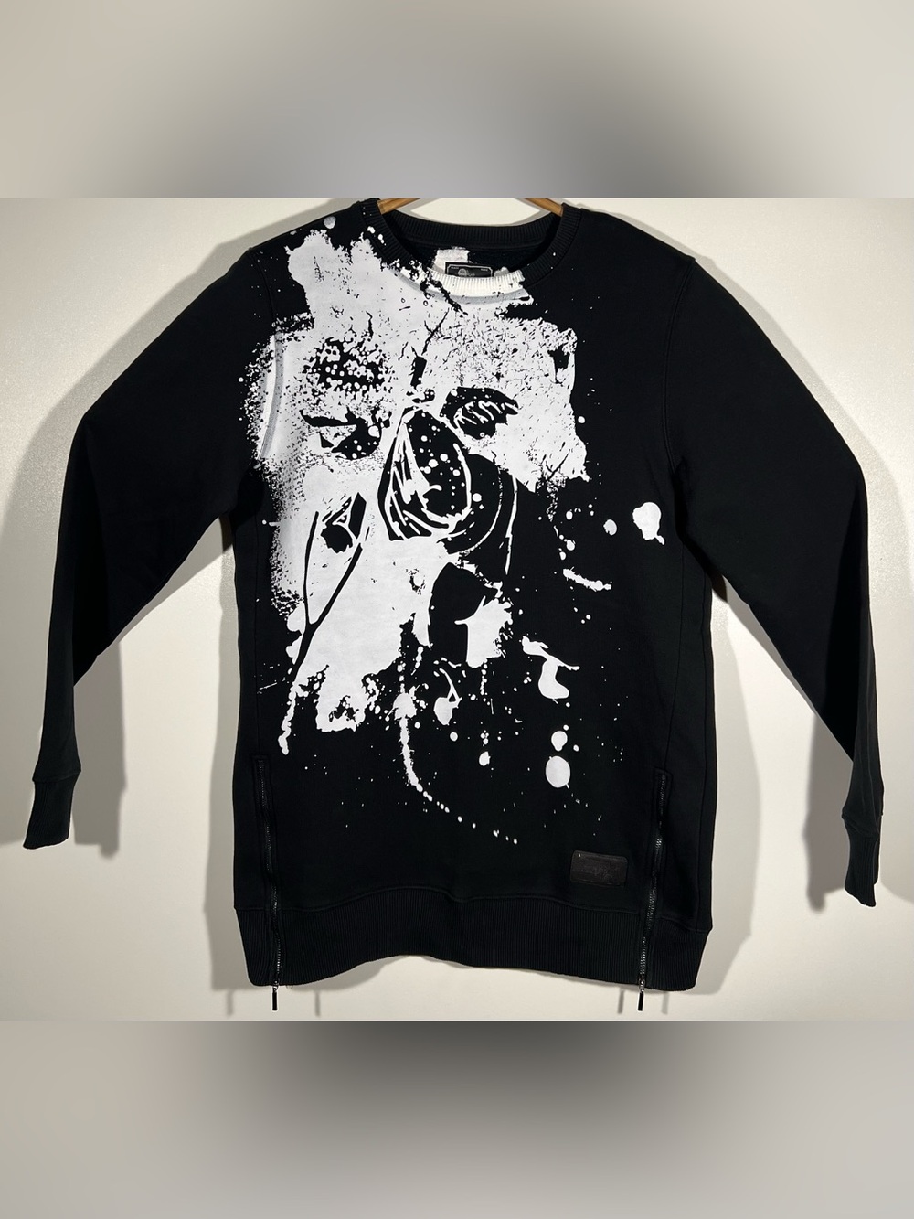 PRPS Goods & Co. Cherubim Printed Splatter Crewneck Sweatshirt Men's Zipper Sz M